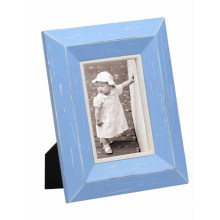 Brilhante azul cor madeira Photo Frame para Home Deco